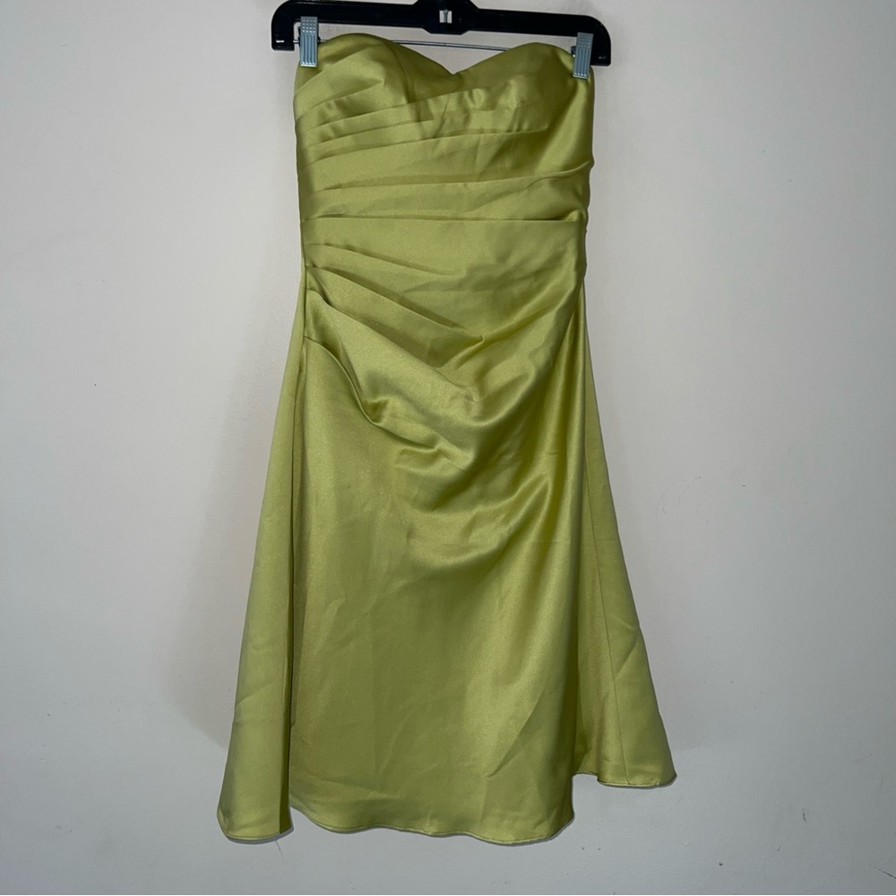 Vtg Vintage Alfred Angelo Green Dress Formal Adjustable Laced Back Size 6 8 10